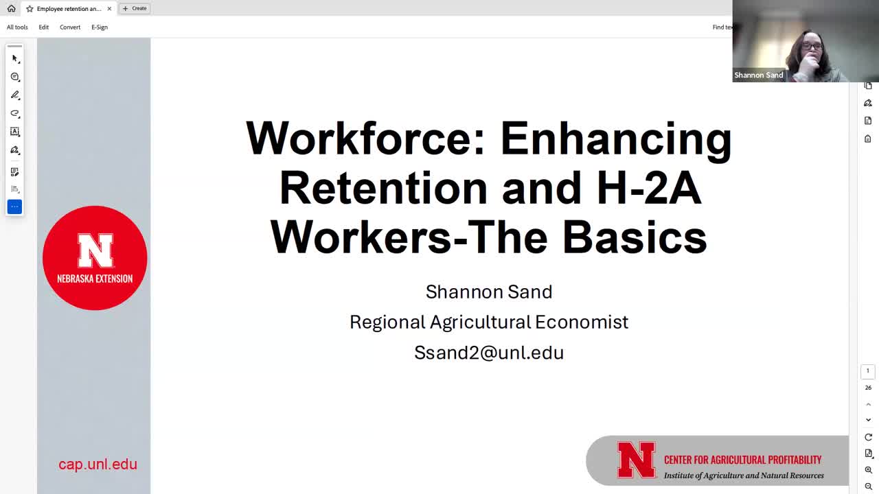 Building a Resilient Ag Workforce: Enhancing Retention for Agricultural Employees and H-2A Workers — The Basics