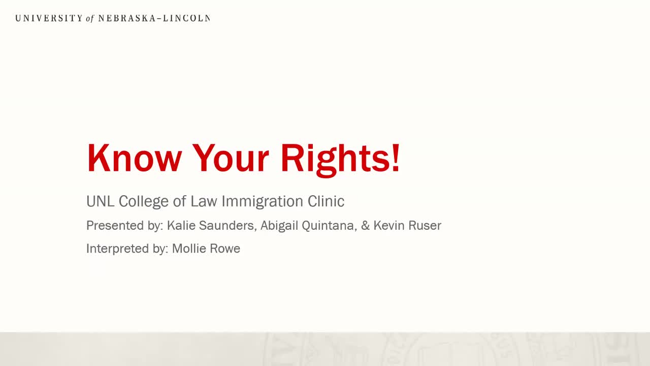 Know Your Rights!