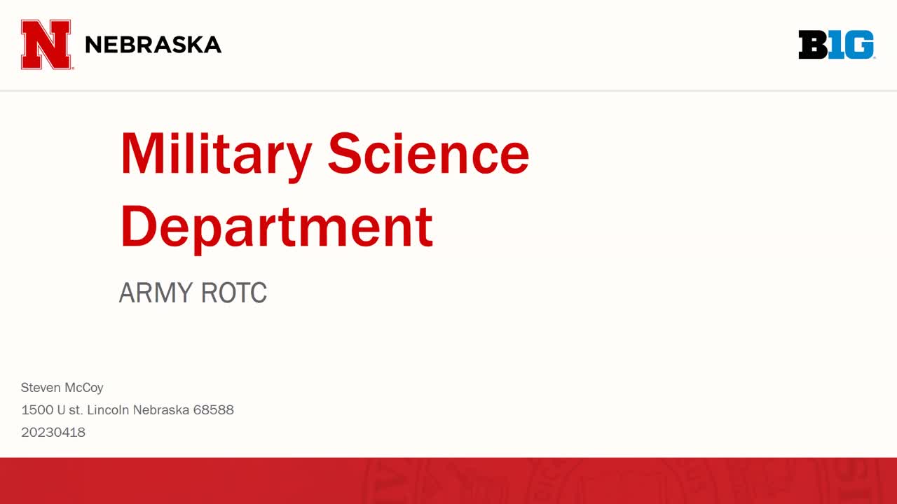 Army ROTC NSE Presentation