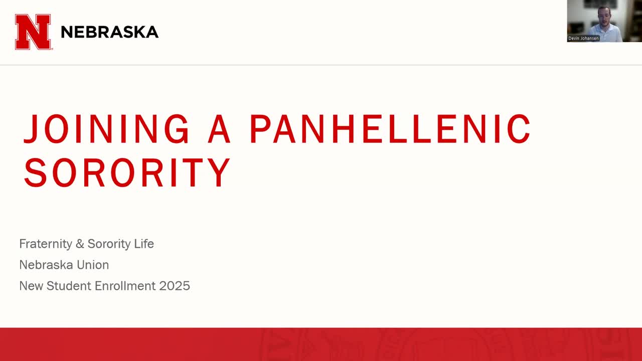 Joining a Panhellenic Sorority 