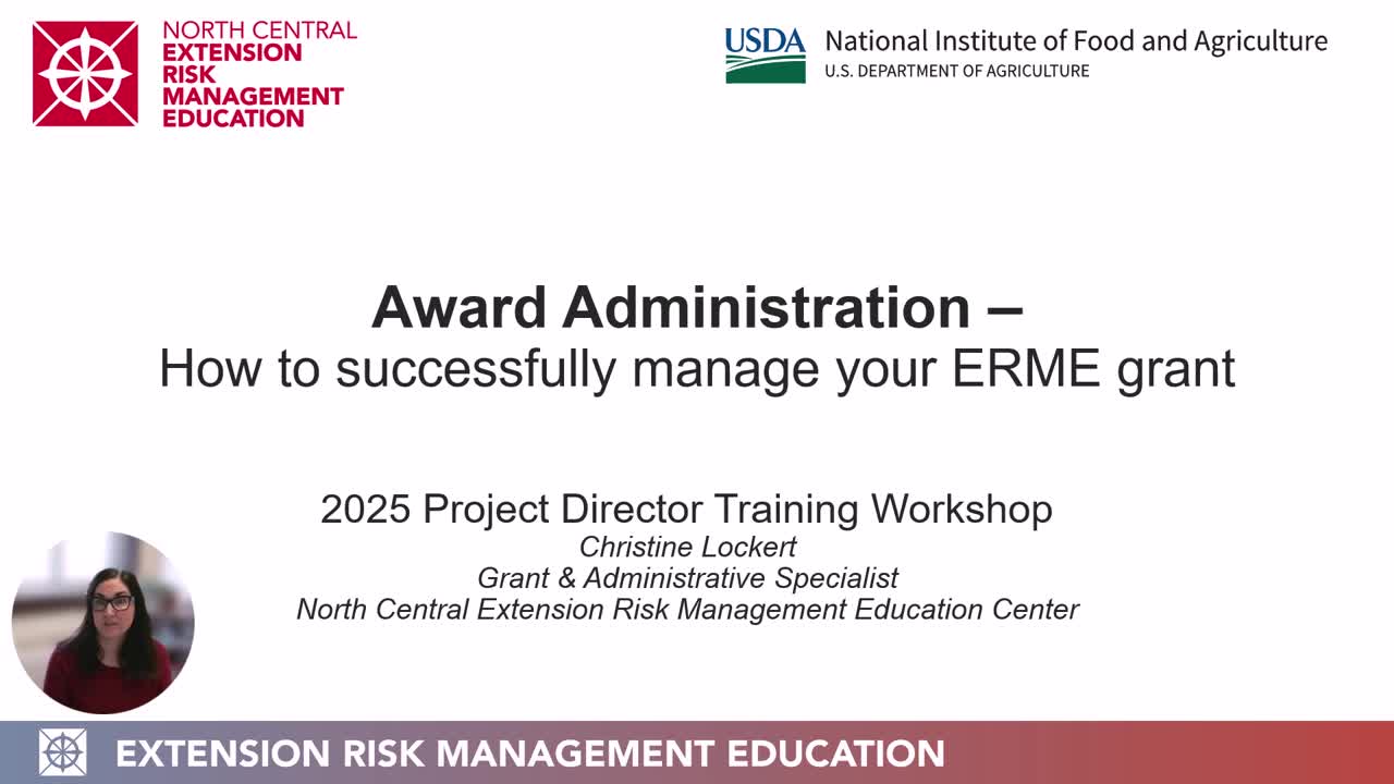 Award Management - PD Training