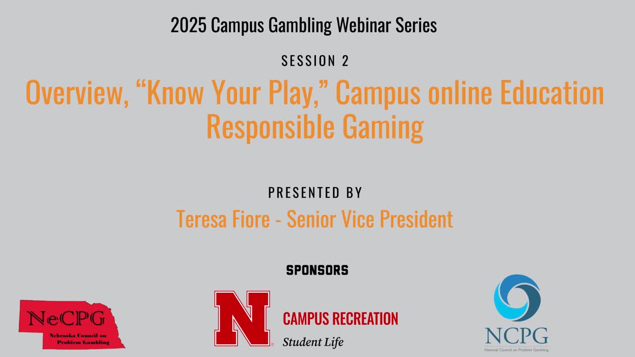 Session 2- "Know Your Play," Online Education