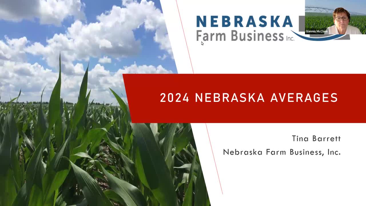 Nebraska Farm Business 2024 Financial Averages & 2025 Outlook (June 26, 2025 Webinar)
