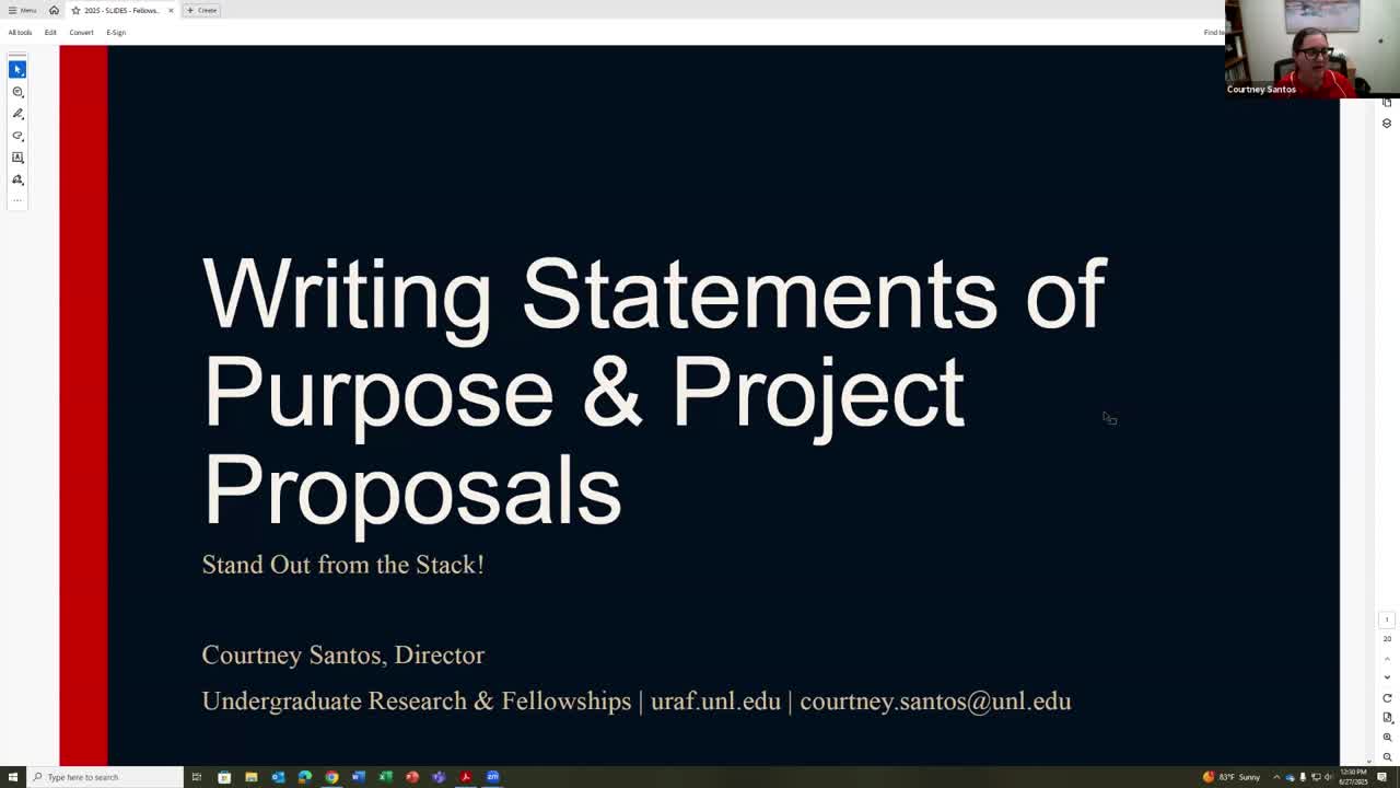 Writing Statements of Purpose and Project Proposals