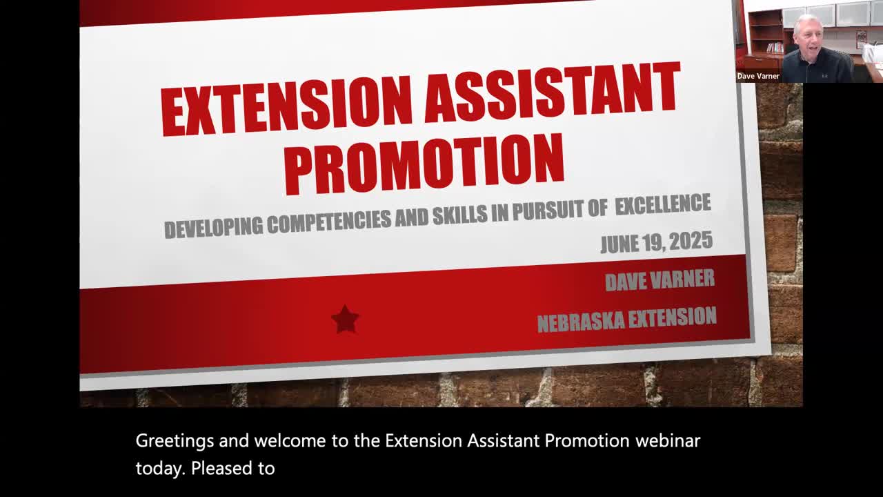 Extension ASSISTANT Promotion Webinar