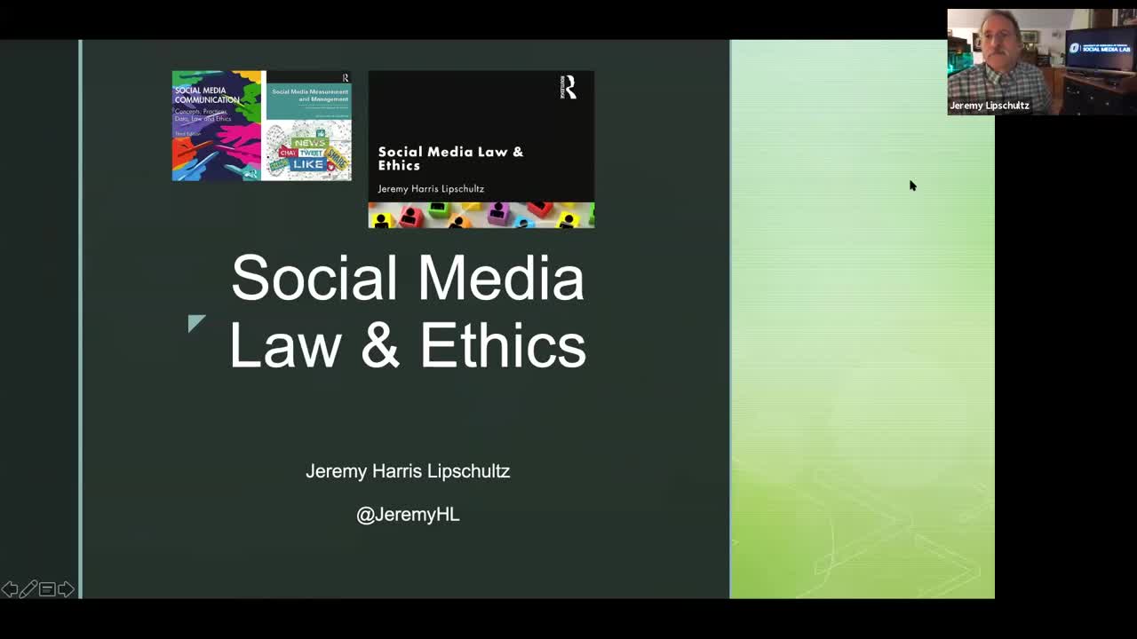 Social Media Law and Ethics