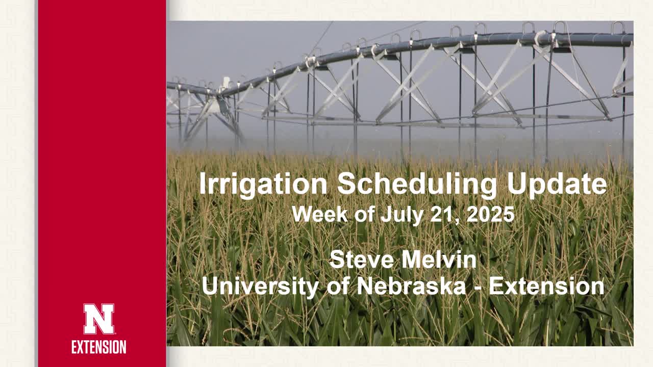 Weekly Irrigation Newsletter - Irrigation Scheduling Update for July 21, 2025