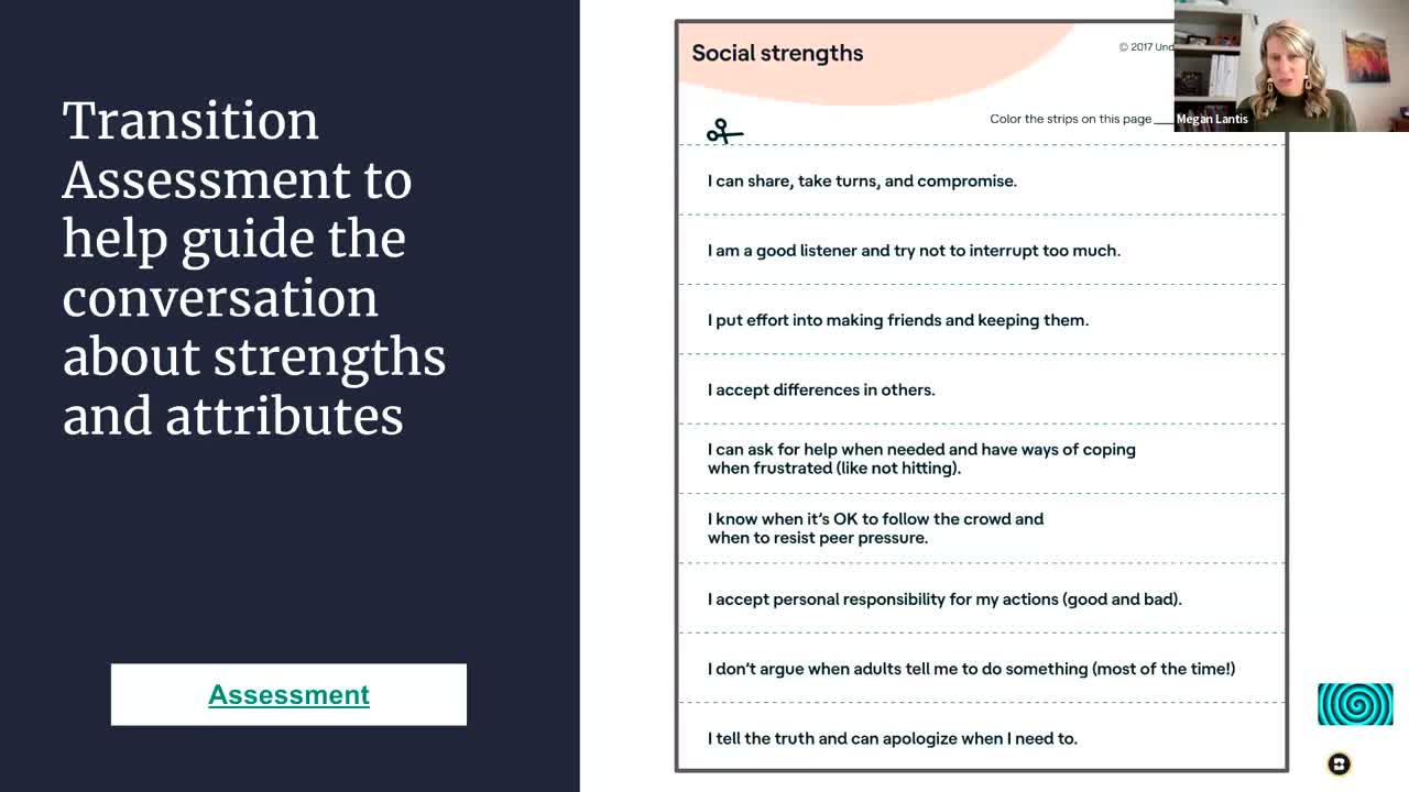 Module: Unlocking Potential:  Facilitating the Transition Process for Students with Autism - Micro Lesson: Assessment of Strengths (10 minutes)