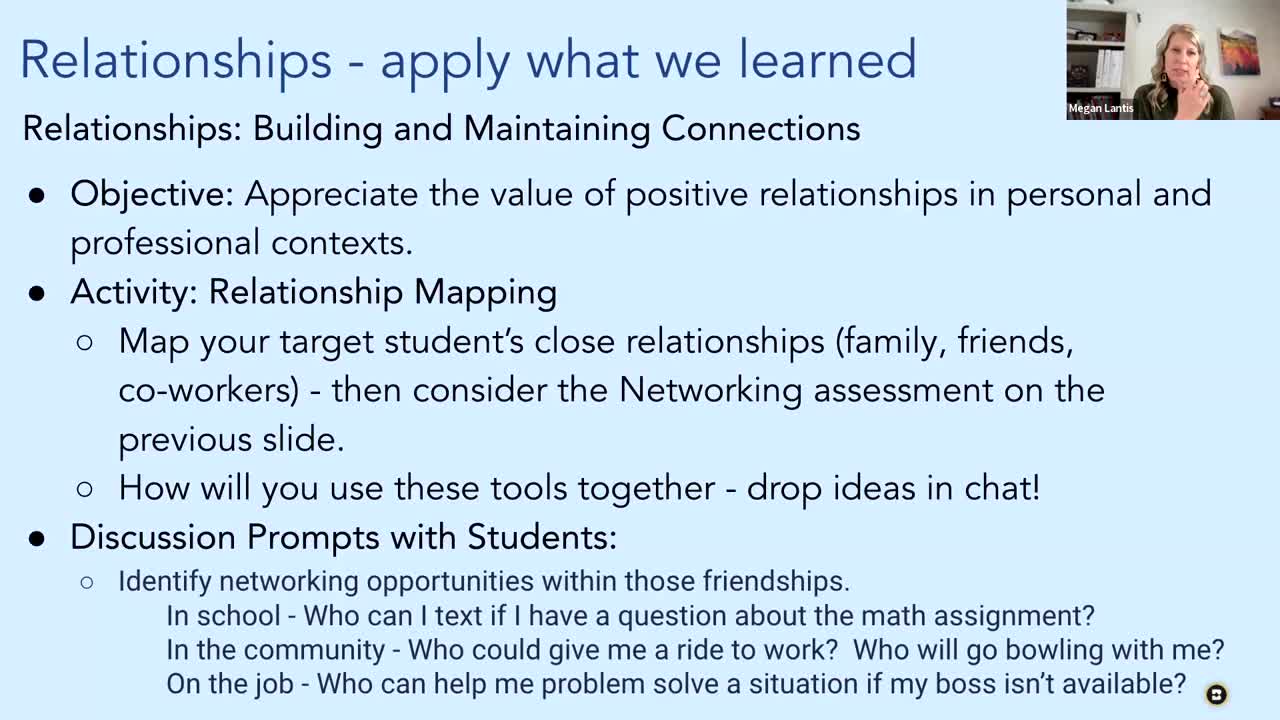 Module: Unlocking Potential:  Facilitating the Transition Process for Students with Autism - Activity: Relationships (3 minutes)