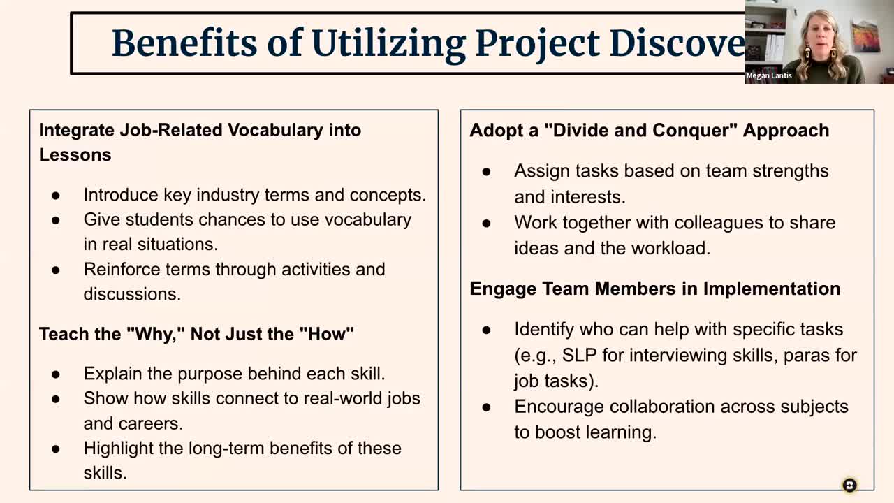 Module: Unlocking Potential:  Facilitating the Transition Process for Students with Autism - Micro Lesson: Benefits of Project Discovery (2 minutes)
