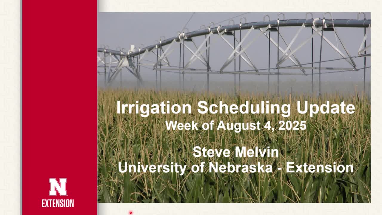 Weekly Irrigation Newsletter — Irrigation Scheduling Update for Aug. 4, 2025