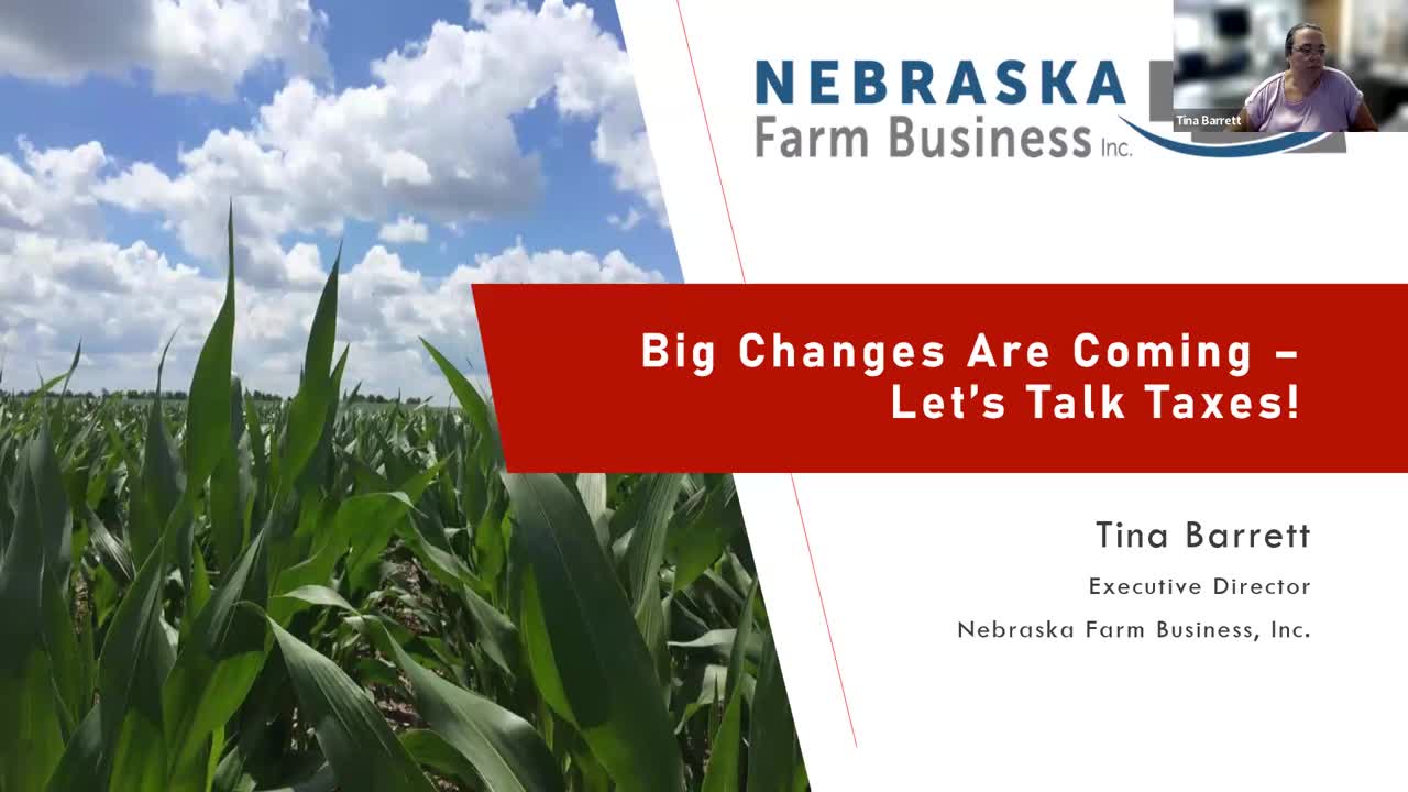 Big Changes Are Coming — Let's Talk Taxes (One Big Beautiful Bill Act and Ag) (Aug. 14, 2025 Webinar)
