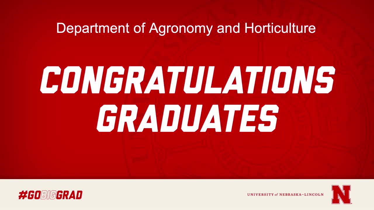 Congratulations August 2025 Agronomy and Horticulture Graduates