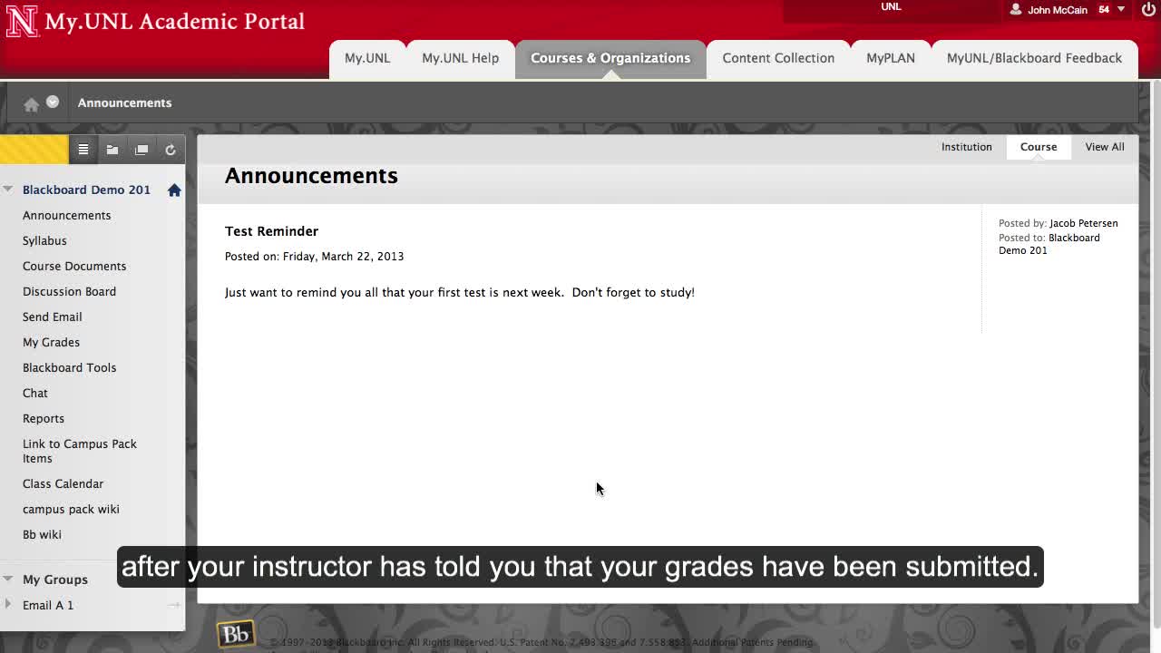 Viewing Grades