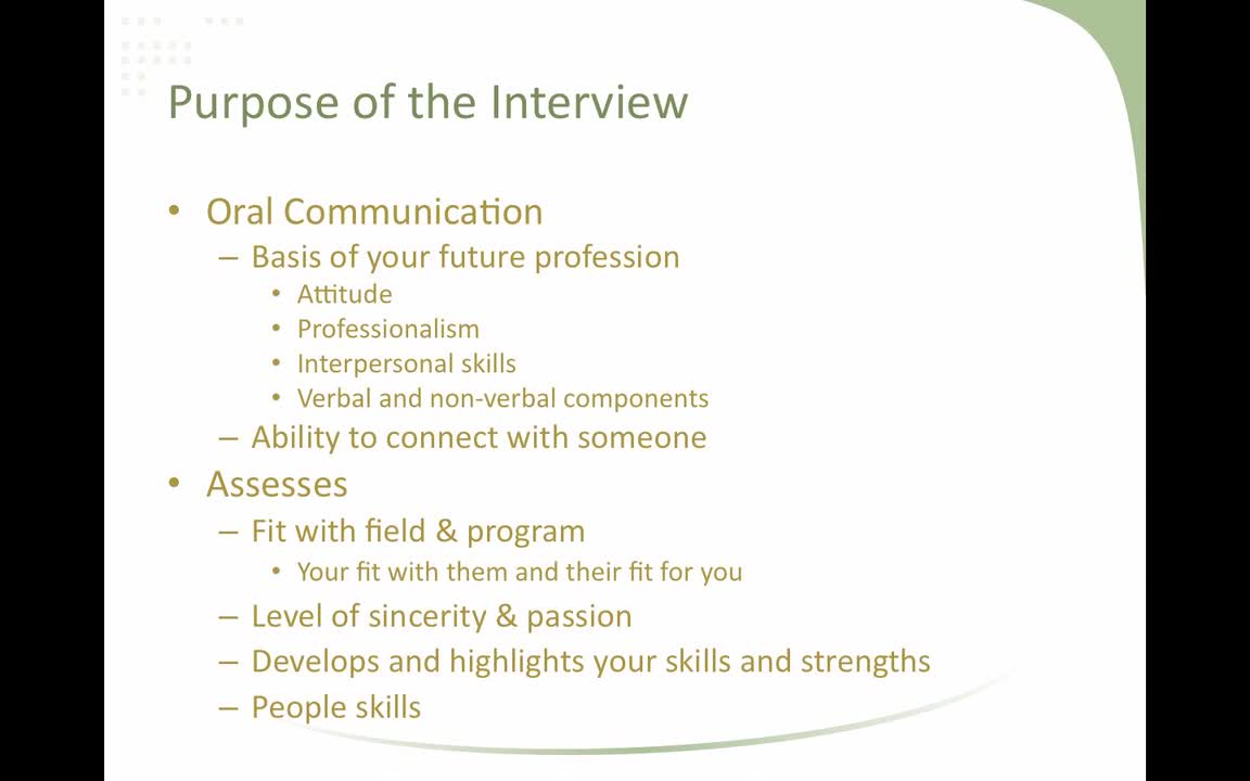 Effective Interviewing for the Health Sciences
