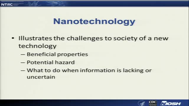 NIOSH Nanomaterials Workshop:  Part 1.  Building a Risk Management Program for Nanomaterials