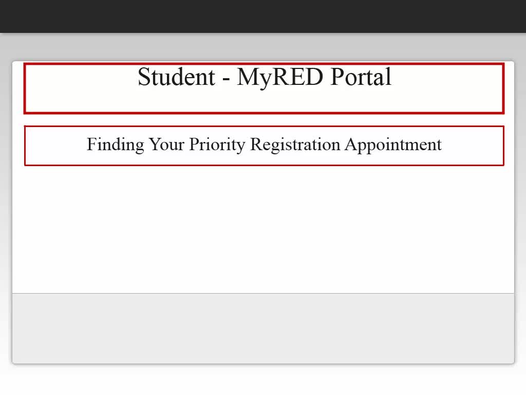 Finding Priority Registration Appointment
