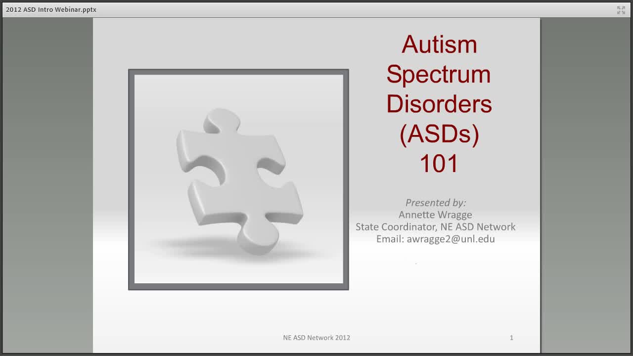 Autism Spectrum Disorders 101