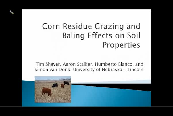 Corn residue grazing and baling effects on soil physical properties