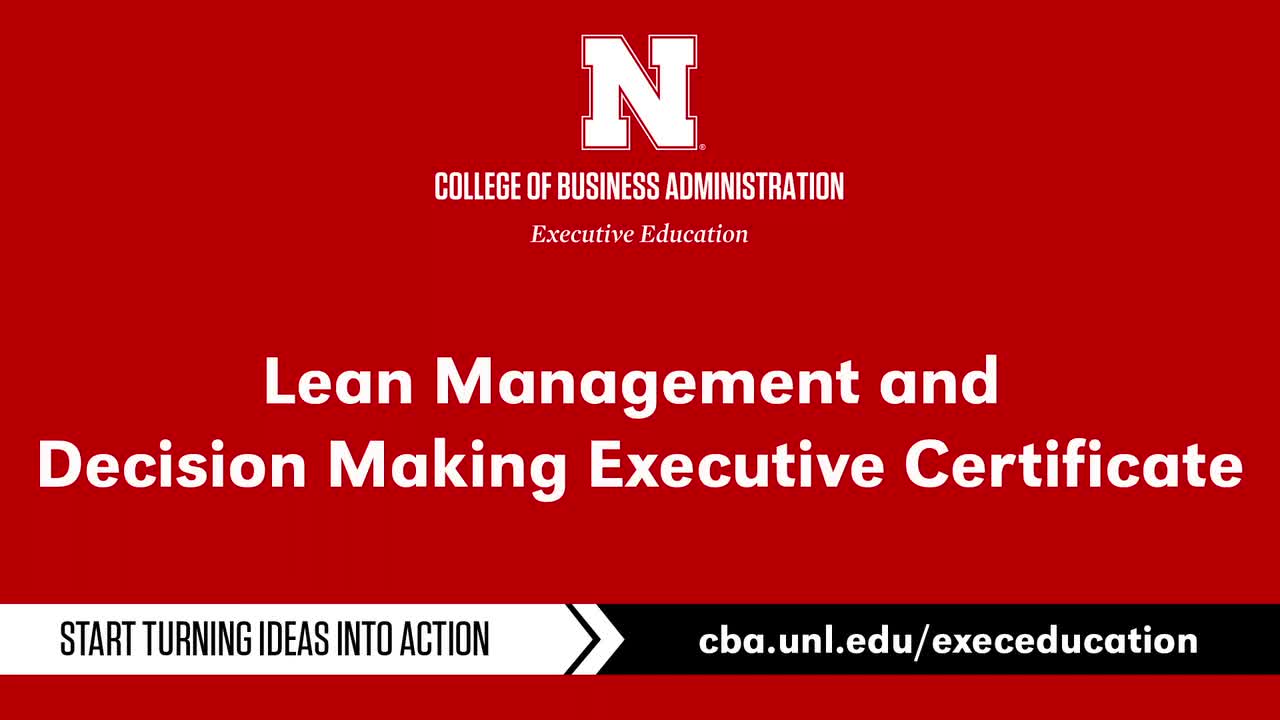Lean Management and Decision-Making Online Executive Certificate Program 