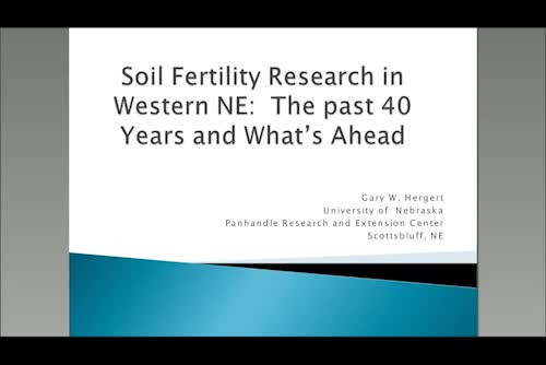Soil fertility research in western Nebraska — the past 40 years and what’s ahead 
