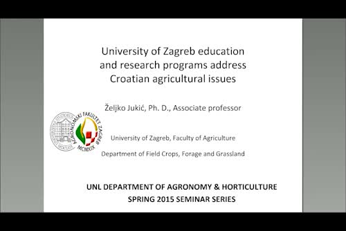 University of Zagreb education and research programs address Croatian agricultural issues
