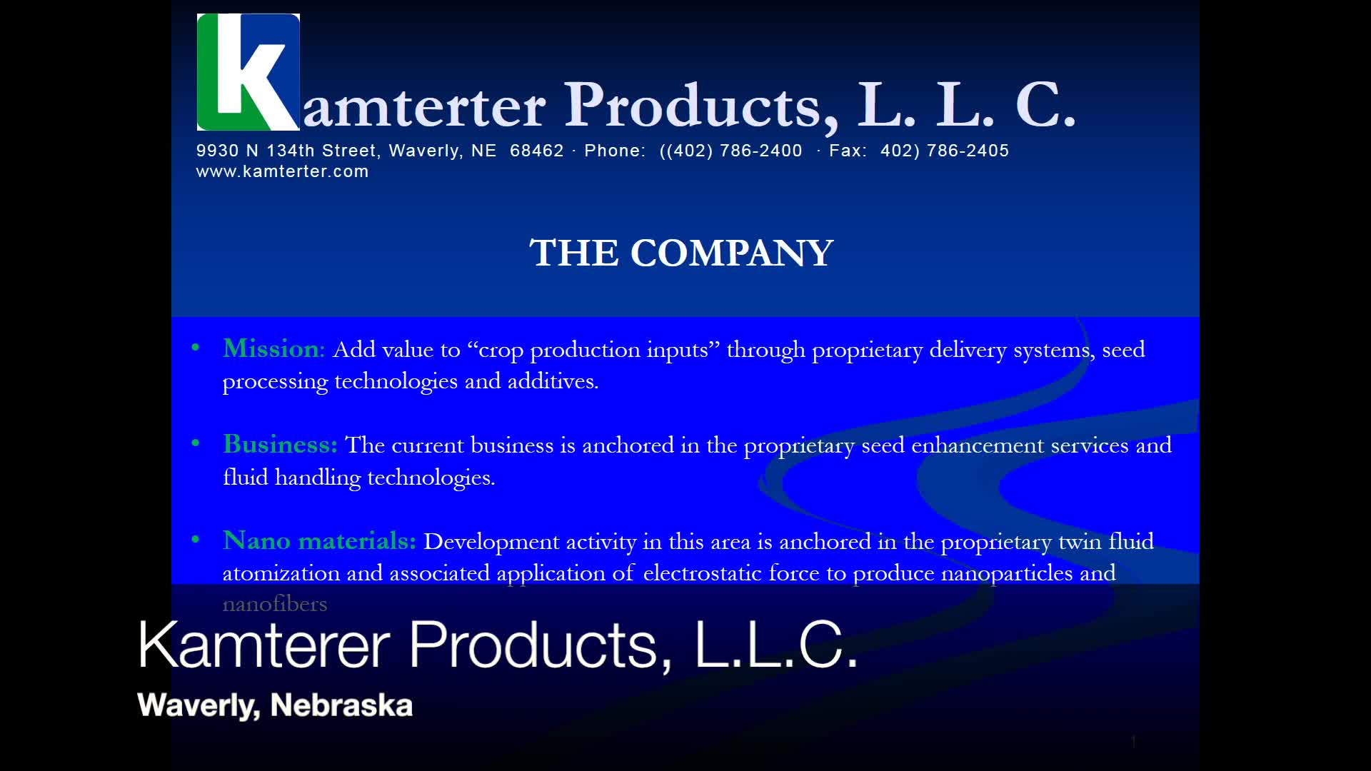 Kamterer Products on Nanotechnology
