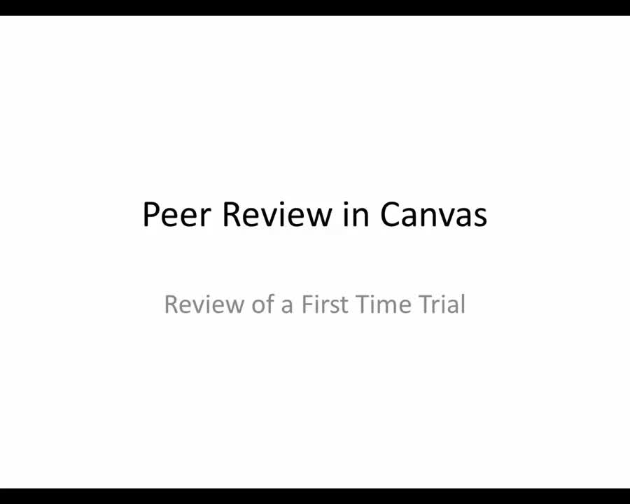 Peer Review in Canvas