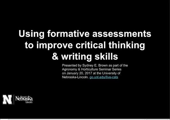 Using formative assessments to improve critical thinking and writing skills