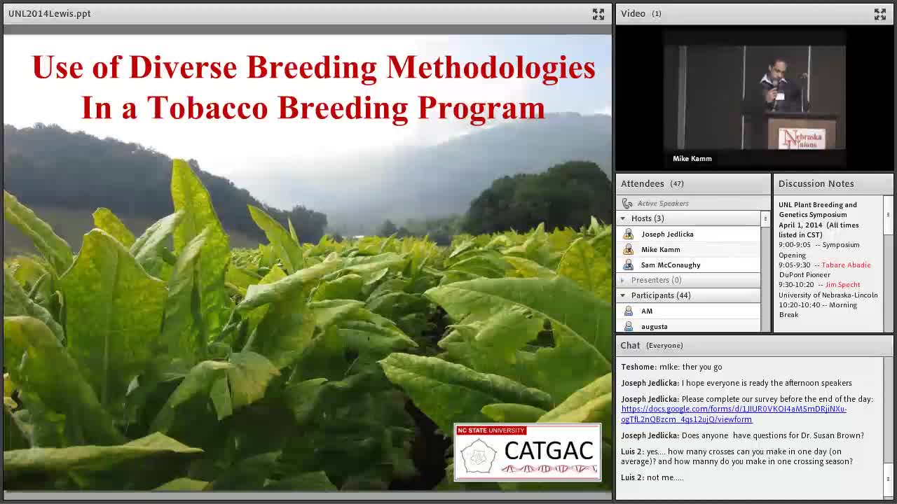 Use of Diverse Breeding Methodologies in a Tobacco Breeding Program (2014)