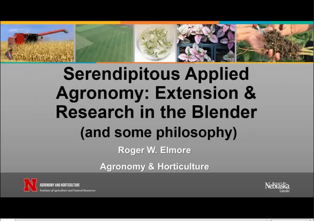 Serendipitous applied agronomy: Extension and research in the blender (and some philosophy)