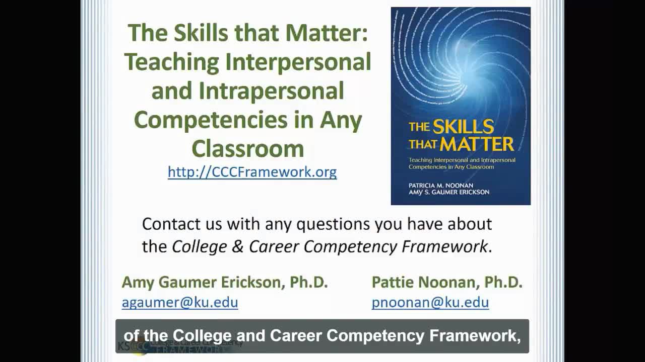 Teaching Skills that Matter: Teaching Interpersonal and Intrapersonal Competencies in Any Classroom
