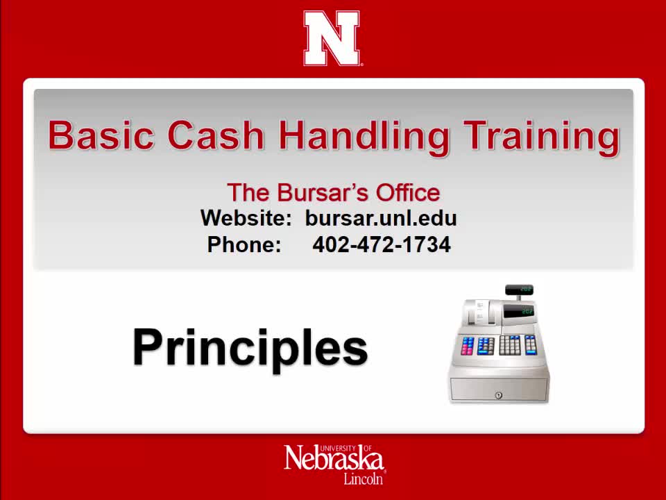 Cash Handling 3:  Principles