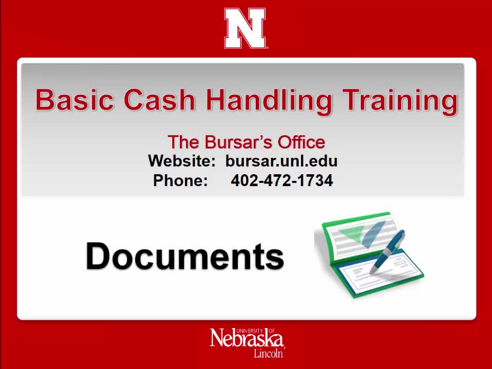 Cash Handling 4: Documents