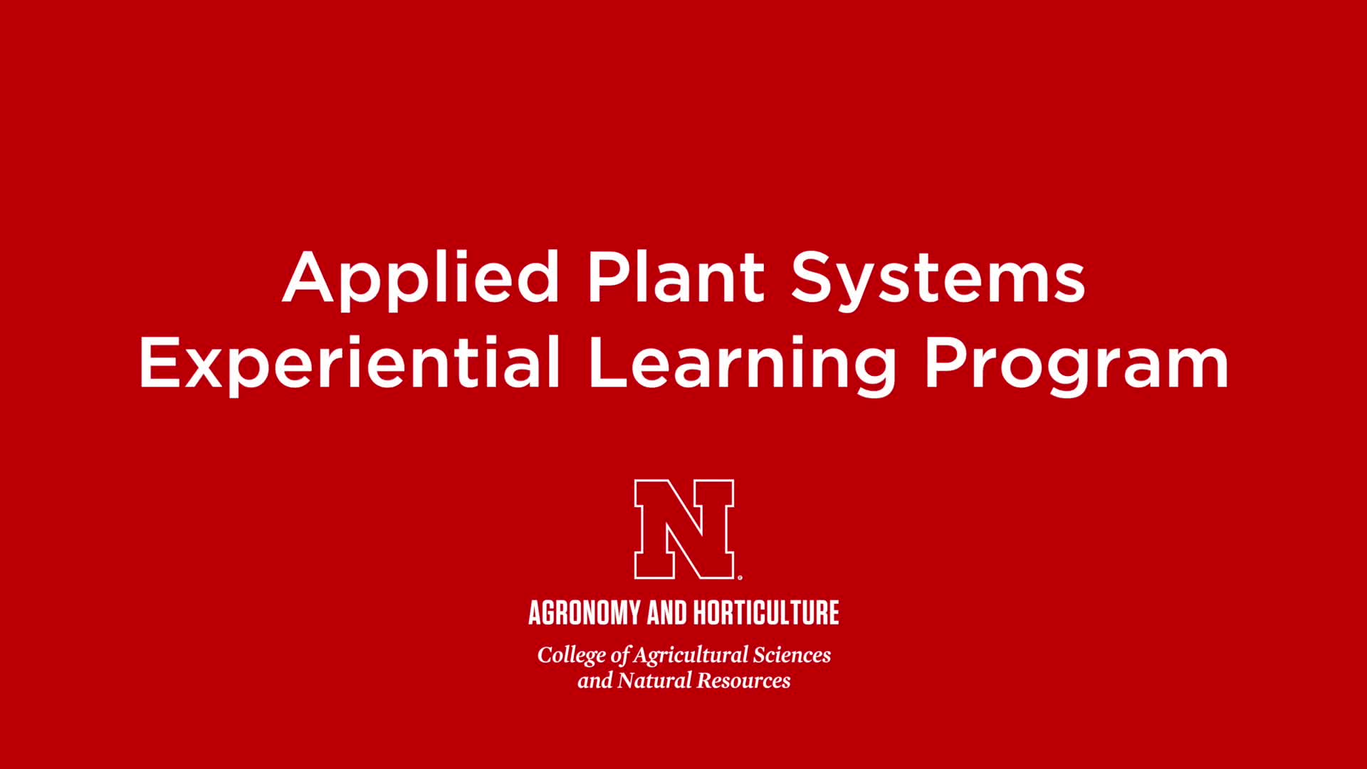 Applied Plant Systems 2018 – 3min.
